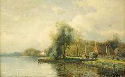Gustaf Rydberg Landscape with pond china oil painting artist